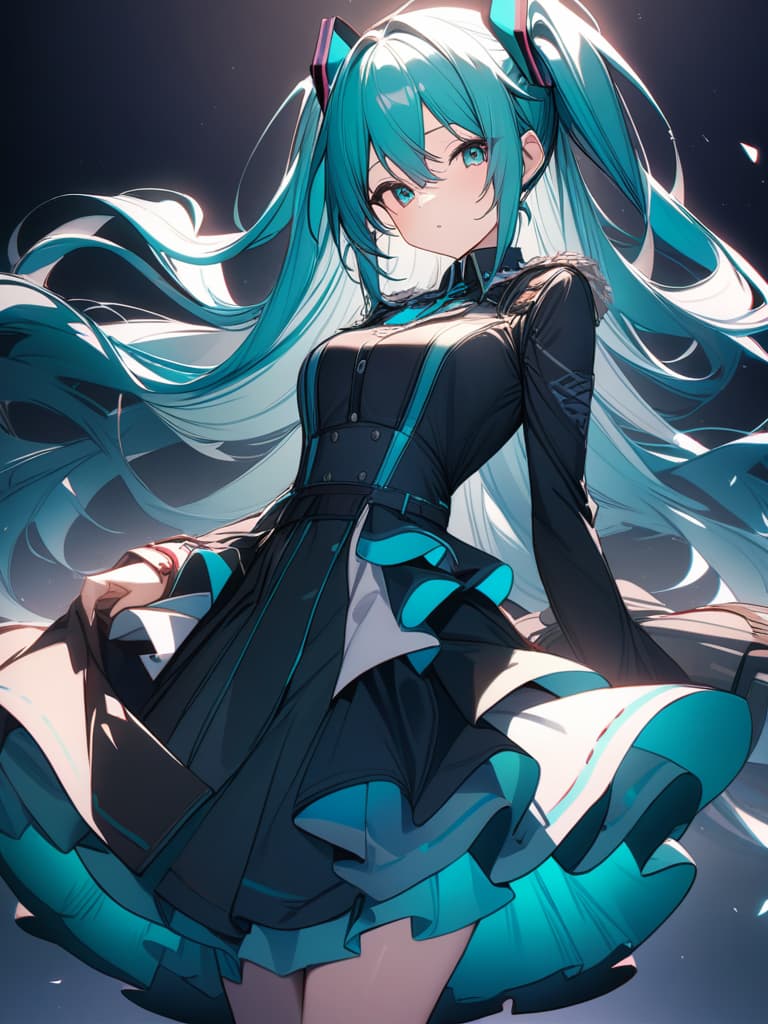  Hatsune Miku, masterpiece, best quality,8k,ultra detailed,high resolution,an extremely delicate and beautiful,hyper detail