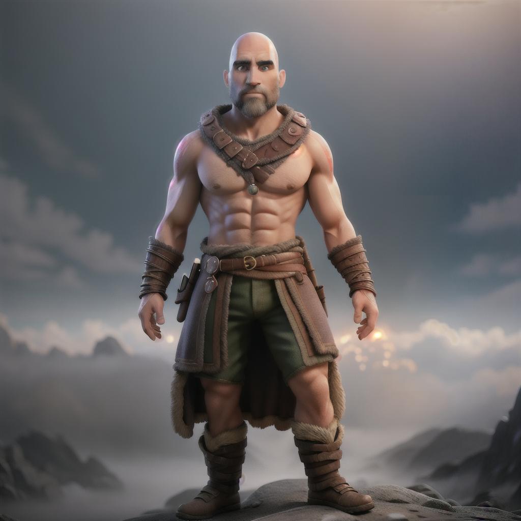  God of war hyperrealistic, full body, detailed clothing, highly detailed, cinematic lighting, stunningly beautiful, intricate, sharp focus, f/1. 8, 85mm, (centered image composition), (professionally color graded), ((bright soft diffused light)), volumetric fog, trending on instagram, trending on tumblr, HDR 4K, 8K