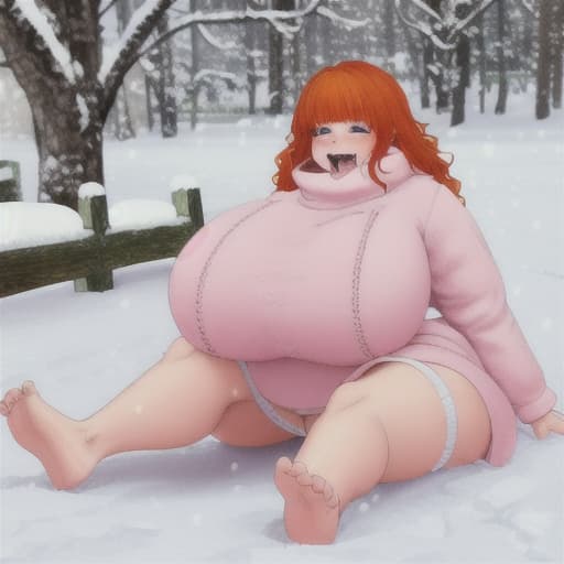  pretty cute ginger 26 in the snow cozy background body gigantic s saliva body