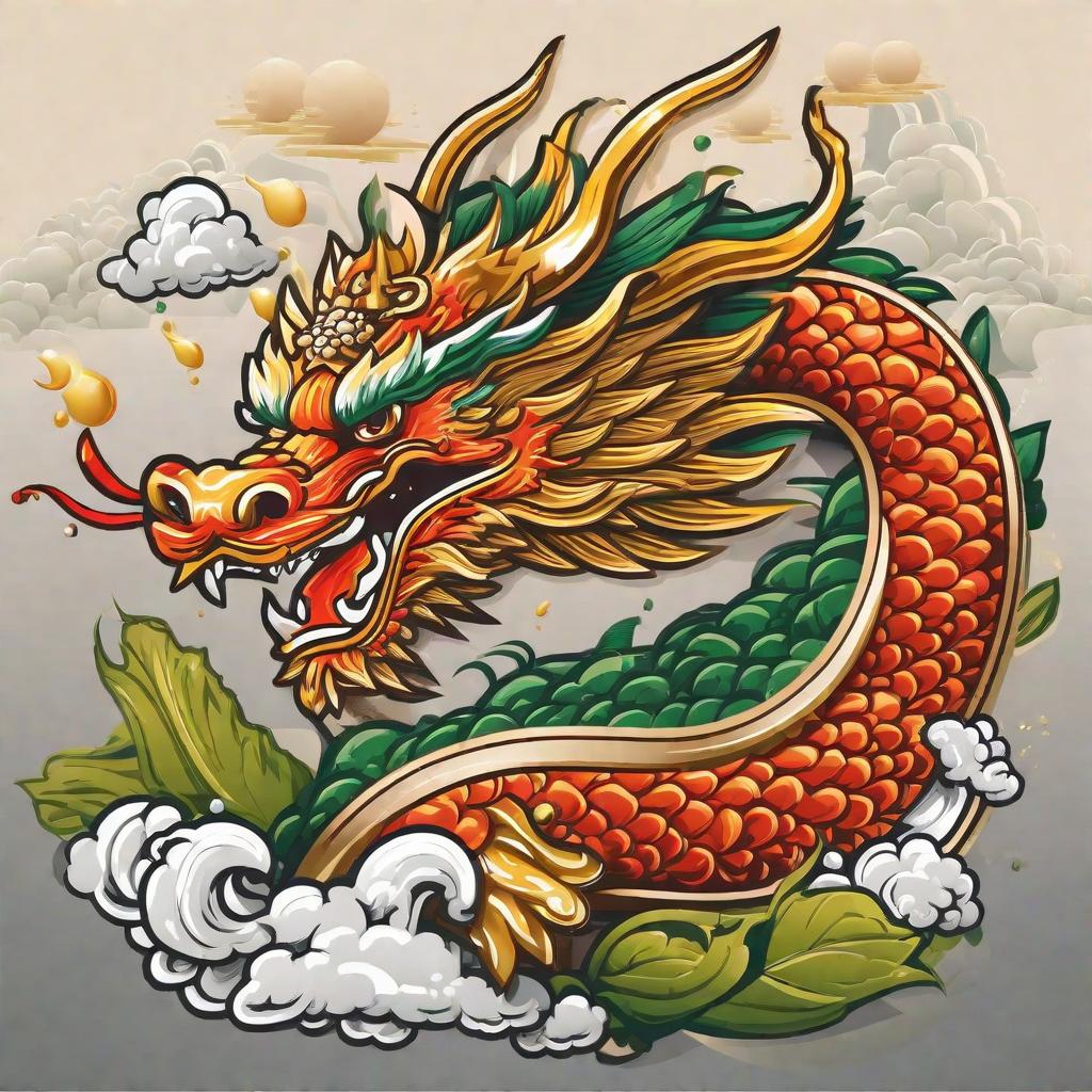  Masterpiece, best quality, effect of beer logo Elements of Chinese dragon Fresh refreshing style is real rendering