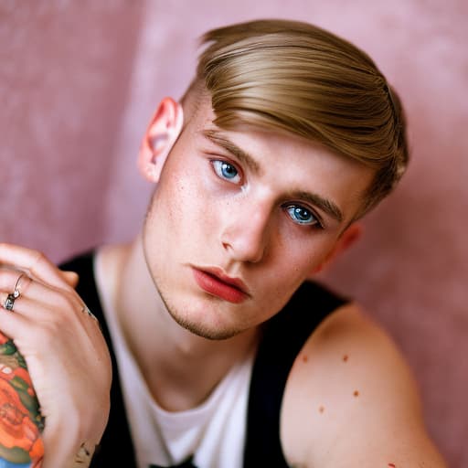 portrait+ style czech homosexual queer twink blonde very cute dude face