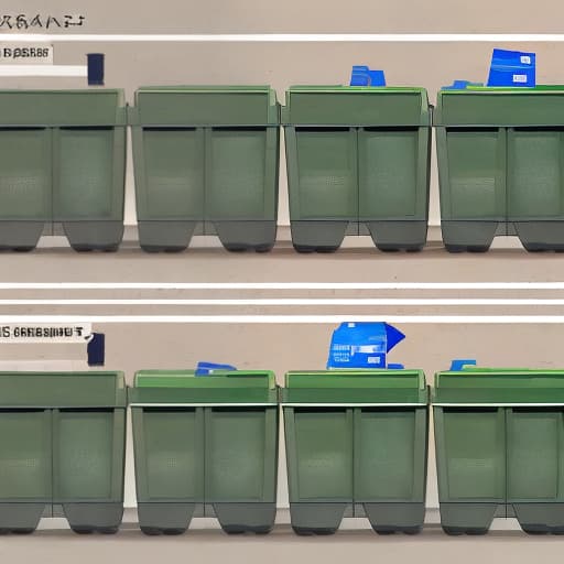  Help me draw a background picture of garbage sorting. I need a vector picture of garbage sorting bin, garbage sorting manager, etc. Horizontal screen.