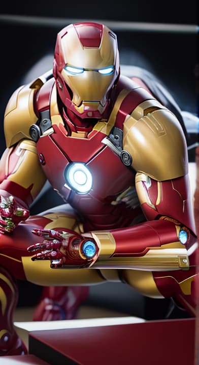  masterpiece, best quality, masterpiece, 8k resolution, realistic, highly detailed, iron man close up.