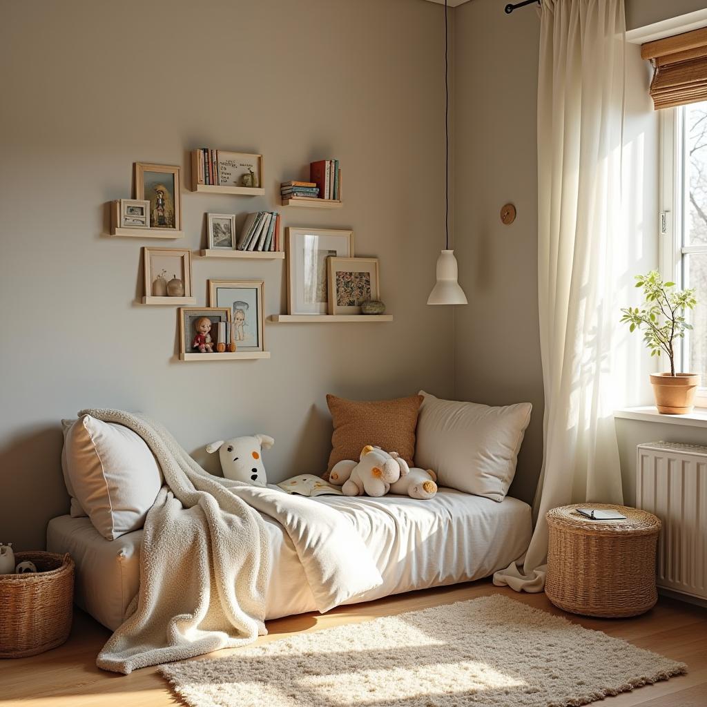  editorial photography of children room: reading nook cozy corner for reading books