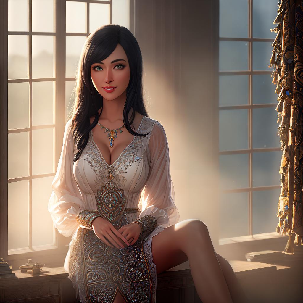  Imagine a breathtaking masterpiece with the best quality, 8k resolution, and high detailed, ultra-detailed. Depict a girl sitting in a classroom as the main subject of the scene. Enhance the composition with the elements of a girl, black hair, smiling, windows in the background, and sunshine. hyperrealistic, full body, detailed clothing, highly detailed, cinematic lighting, stunningly beautiful, intricate, sharp focus, f/1. 8, 85mm, (centered image composition), (professionally color graded), ((bright soft diffused light)), volumetric fog, trending on instagram, trending on tumblr, HDR 4K, 8K