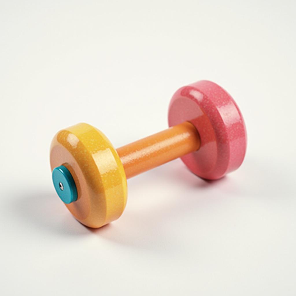  good quality, high quality, colorful dumbbell without a background. with copy space image. place for adding text or design