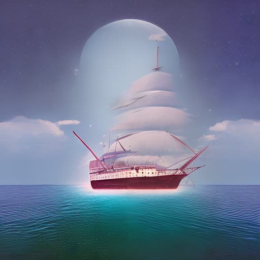 dublex style ship sinking under the moonlight