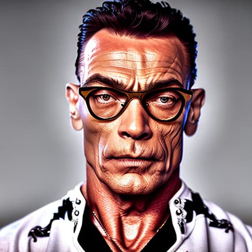 portrait+ style Jean Claude van Damme queer face