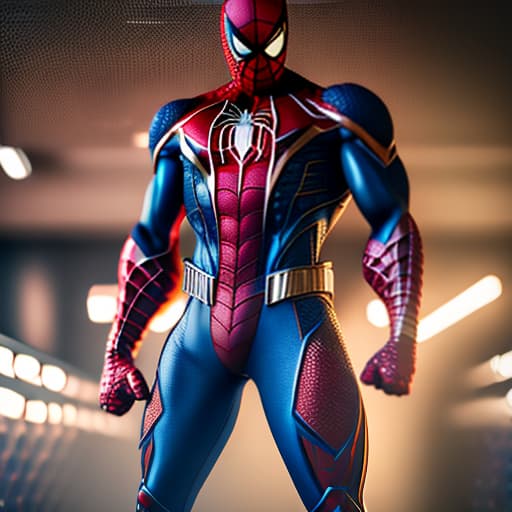 estilovintedois spider man hyperrealistic, full body, detailed clothing, highly detailed, cinematic lighting, stunningly beautiful, intricate, sharp focus, f/1. 8, 85mm, (centered image composition), (professionally color graded), ((bright soft diffused light)), volumetric fog, trending on instagram, trending on tumblr, HDR 4K, 8K