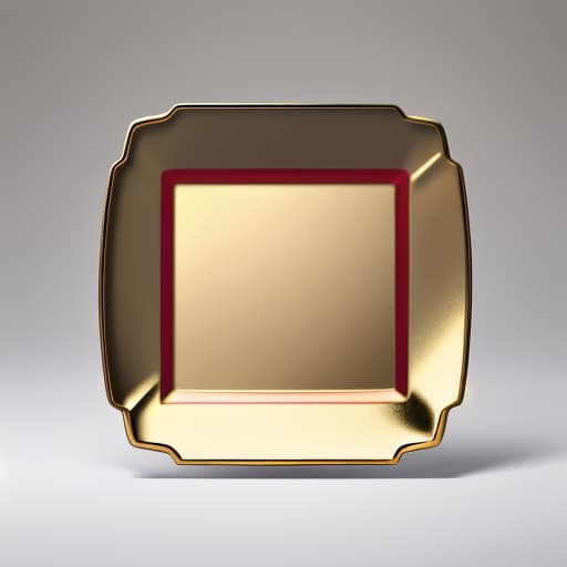  gold square plate with artwork details