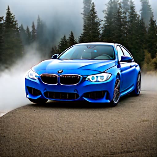  a dark blue BMW car hyperrealistic, full body, detailed clothing, highly detailed, cinematic lighting, stunningly beautiful, intricate, sharp focus, f/1. 8, 85mm, (centered image composition), (professionally color graded), ((bright soft diffused light)), volumetric fog, trending on instagram, trending on tumblr, HDR 4K, 8K
