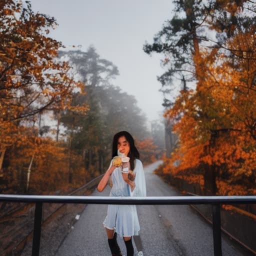  a girl eating ice cream on forest Urban Nature, Crystal Clear, Soft and Dreamy, Urban Jungle Colors, Urban Grit and Grunge hyperrealistic, full body, detailed clothing, highly detailed, cinematic lighting, stunningly beautiful, intricate, sharp focus, f/1. 8, 85mm, (centered image composition), (professionally color graded), ((bright soft diffused light)), volumetric fog, trending on instagram, trending on tumblr, HDR 4K, 8K