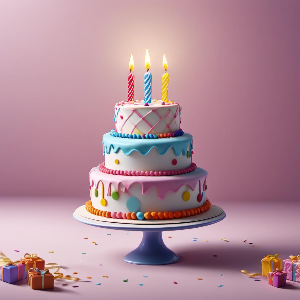  UHD, 8K, ultra detailed, a cinematic photograph of Draw me a beautiful birthday cake in a realistic style  --e sdxlceshi, beautiful lighting, great composition
