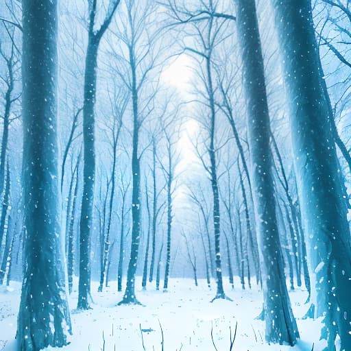  Snowy forest. Glowing. Pastelton. Clear. Sparkling. Beautiful. Gradation