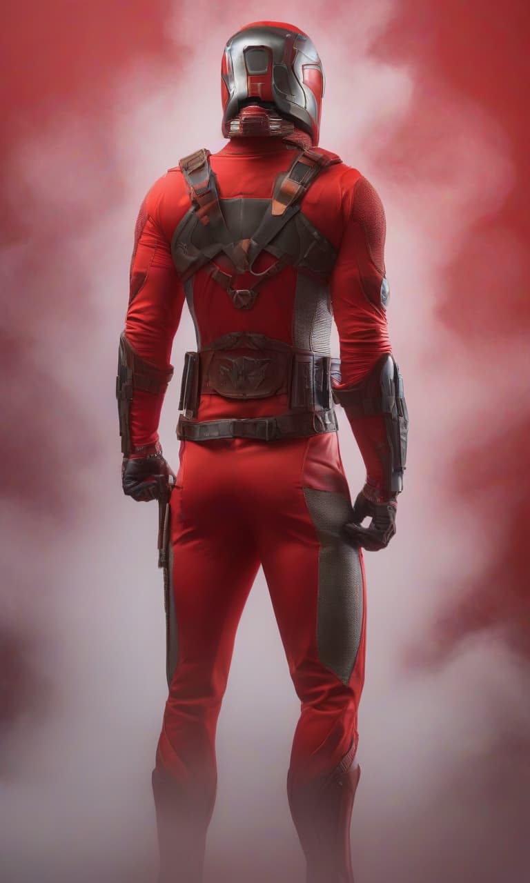  hero with superpowers in a red suit hyperrealistic, full body, detailed clothing, highly detailed, cinematic lighting, stunningly beautiful, intricate, sharp focus, f/1. 8, 85mm, (centered image composition), (professionally color graded), ((bright soft diffused light)), volumetric fog, trending on instagram, trending on tumblr, HDR 4K, 8K