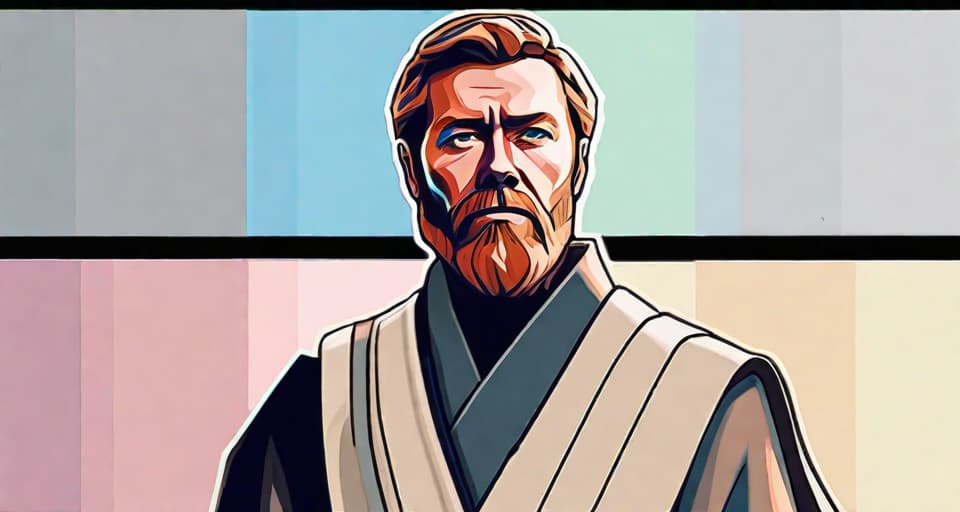  pixar style , obi wan kinobi, with pastel colours