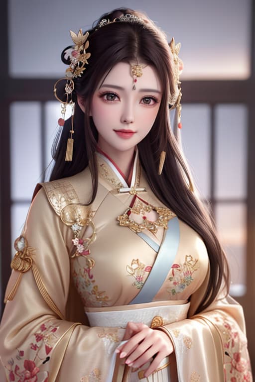  best quality, masterpiece, highres, 1girl,blush,(seductive smile:0.8),star shaped pupils,china hanfu,hair ornament,necklace, jewelry,Beautiful face,upon body, tyndall effect,photorealistic, dark studio, rim lighting, two tone lighting,(high detailed skin:1.2), 8k uhd, dslr, soft lighting, high quality, volumetric lighting, candid, Photograph, high resolution, 4k, 8k, Bokeh hyperrealistic, full body, detailed clothing, highly detailed, cinematic lighting, stunningly beautiful, intricate, sharp focus, f/1. 8, 85mm, (centered image composition), (professionally color graded), ((bright soft diffused light)), volumetric fog, trending on instagram, trending on tumblr, HDR 4K, 8K