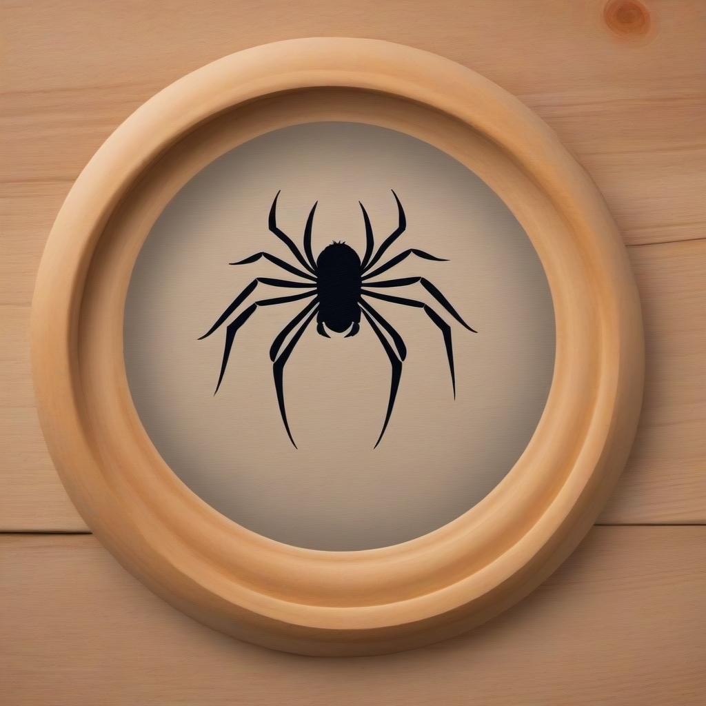  Logo for a handicraft store called "little arachna store", minimalistic, round, with a cobweb, a spider in the center of the circle, the spider has an eyeball instead of a body, a cobweb