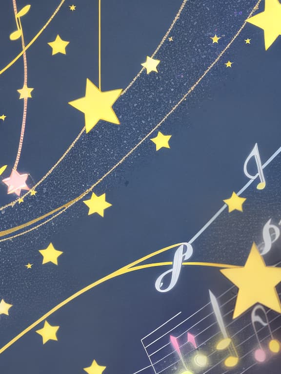  Cute musical notes and sparkling stars and gems wallpaper