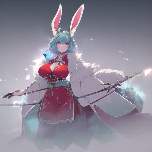  anthropomorphic rabbit with cyan fur, with large breast and big rear the top part of her ears is red. half breasted dress, crop shirt hyperrealistic, full body, detailed clothing, highly detailed, cinematic lighting, stunningly beautiful, intricate, sharp focus, f/1. 8, 85mm, (centered image composition), (professionally color graded), ((bright soft diffused light)), volumetric fog, trending on instagram, trending on tumblr, HDR 4K, 8K