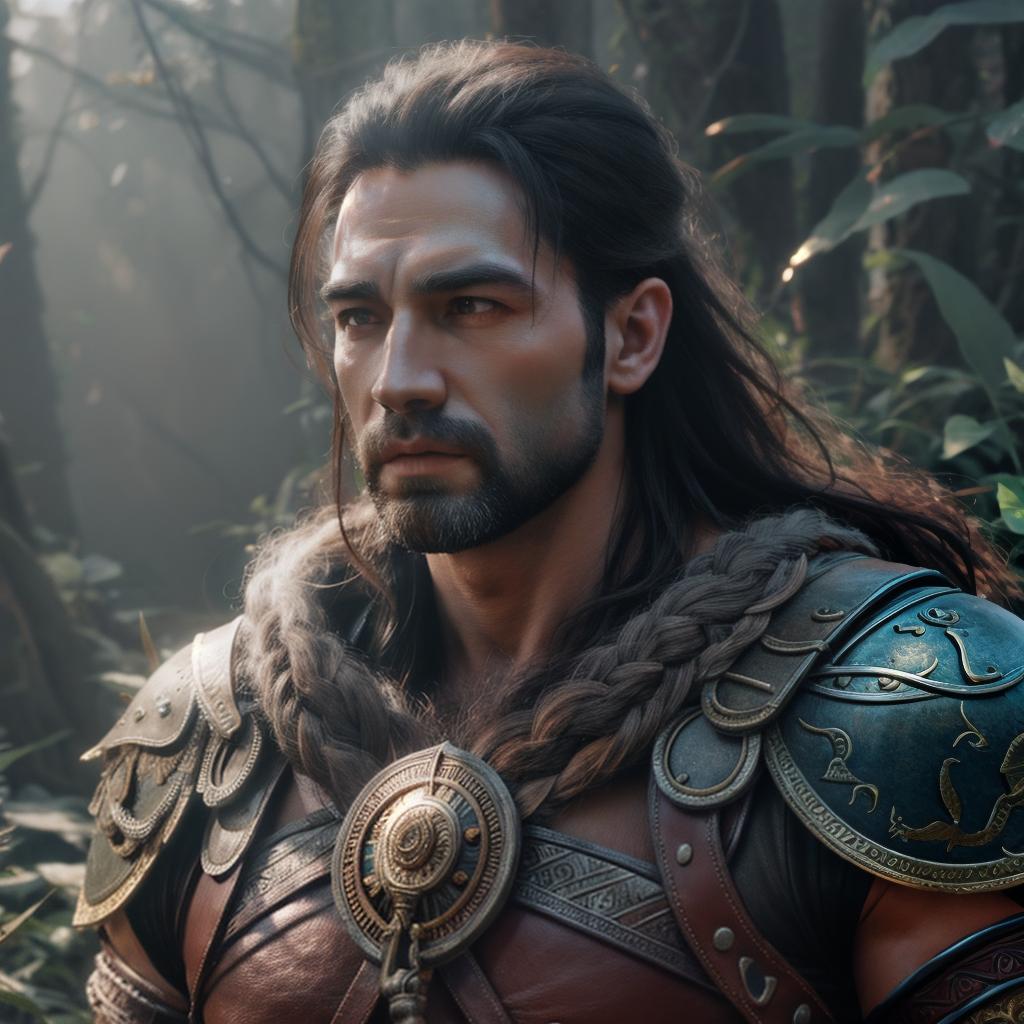  God of war hyperrealistic, full body, detailed clothing, highly detailed, cinematic lighting, stunningly beautiful, intricate, sharp focus, f/1. 8, 85mm, (centered image composition), (professionally color graded), ((bright soft diffused light)), volumetric fog, trending on instagram, trending on tumblr, HDR 4K, 8K