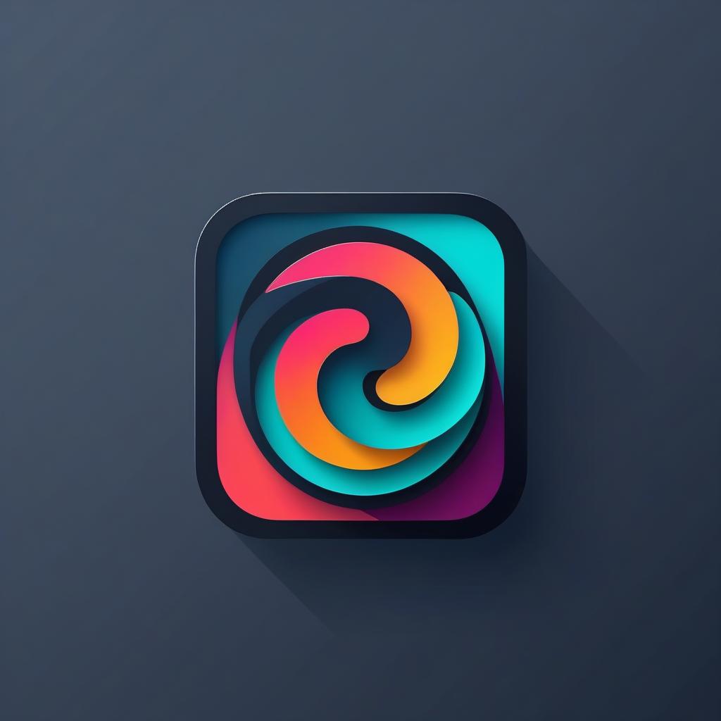 rounded edges square mobile app logo design, flat vector, minimalistic, icon of a beautiful wallpaper