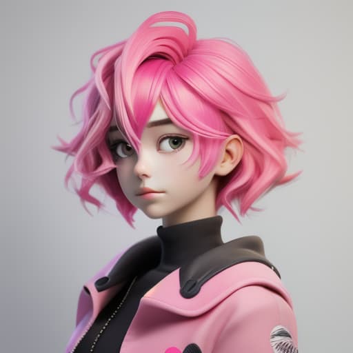  girl with pink hair