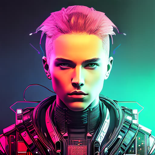 nvinkpunk ultra realistic android head, dramatic lighting, circuits, wiring, extreme details