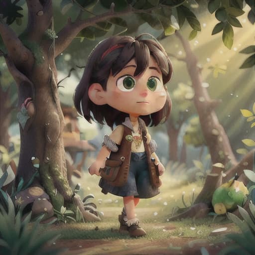  "Generate a scene using Stable Diffusion where Rena is startled under an apple tree with bits of dirt scattered around her. The setting should include a backdrop of a green apple hanging from the tree amongst the leaves, with beams of sunlight filtering through.", best quality, very detailed, high resolution, sharp, sharp image, extremely detailed, 4k, 8k hyperrealistic, full body, detailed clothing, highly detailed, cinematic lighting, stunningly beautiful, intricate, sharp focus, f/1. 8, 85mm, (centered image composition), (professionally color graded), ((bright soft diffused light)), volumetric fog, trending on instagram, trending on tumblr, HDR 4K, 8K