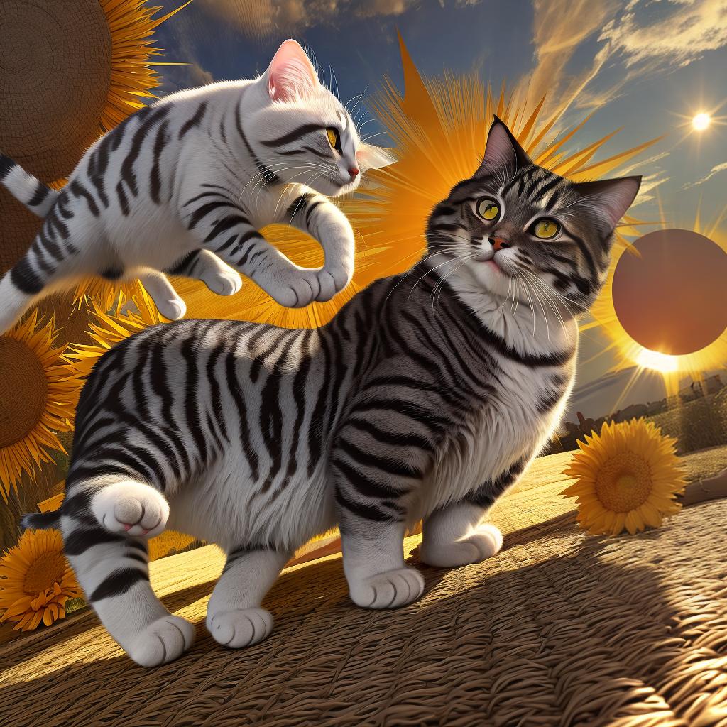  masterpiece, best quality, a cat that is on the sun and he is transformating into the sun cat!