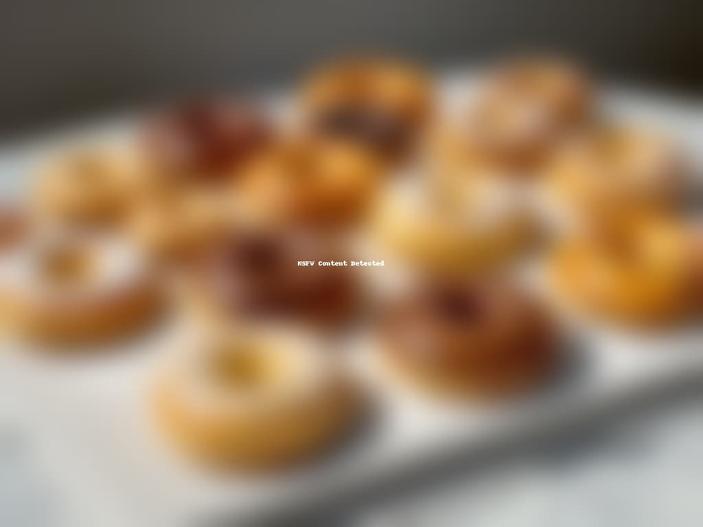  A closeup, ultradetailed image of a freshly baked batch of golden brown, perfectly glazed rosquillas al horno arranged on a sleek, modern marble countertop. The light cascades softly over the textured surface of the pastries, highlighting the glistening glaze and delicate sprinkles of colorful toppings. Each rosquilla is flawlessly shaped, exuding a tantalizing aroma that seems to waft off the screen, inviting the viewer to indulge in their guiltfree, healthier sweetness. hyperrealistic, full body, detailed clothing, highly detailed, cinematic lighting, stunningly beautiful, intricate, sharp focus, f/1. 8, 85mm, (centered image composition), (professionally color graded), ((bright soft diffused light)), volumetric fog, trending on instagram, trending on tumblr, HDR 4K, 8K