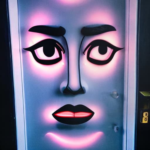  open black door. men in black. light flowers. big pink clouds. winter. over-detailed face and eyes and lips and nose and body and skin and pupils and irises