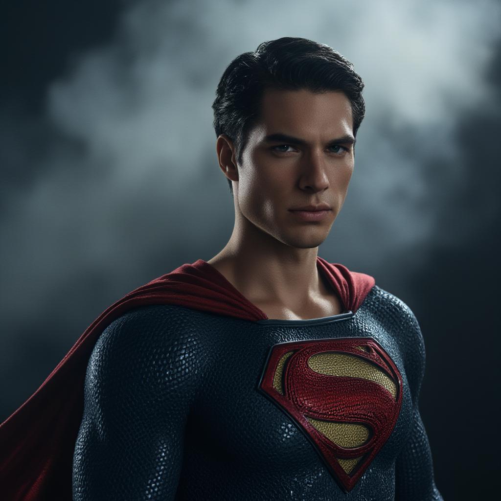  superman hyperrealistic, full body, detailed clothing, highly detailed, cinematic lighting, stunningly beautiful, intricate, sharp focus, f/1. 8, 85mm, (centered image composition), (professionally color graded), ((bright soft diffused light)), volumetric fog, trending on instagram, trending on tumblr, HDR 4K, 8K