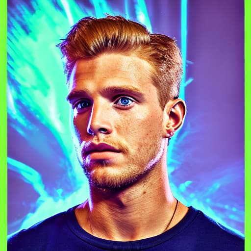 portrait+ style stars wars queer blonde hunk dude face