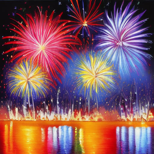  painting of fireworks