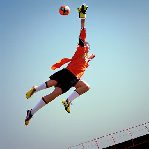  Goalkeeper in the Air with Ball