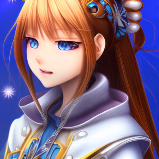 mdjrny-v4 style Kirino kousaka, yet brown hair, hair clip, cute blue eyes, outfit