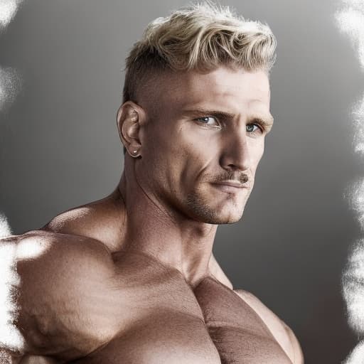 portrait+ style russian ifbb queer very cute blonde dilf dude face