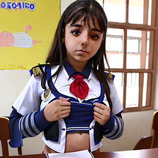  Niña quitandose el uniforme escolar pera mostrarle las tetas a sus compañeritos