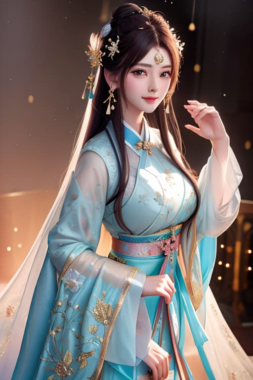  best quality, masterpiece, highres, 1girl,blush,(seductive smile:0.8),star shaped pupils,china hanfu,hair ornament,necklace, jewelry,Beautiful face,upon body, tyndall effect,photorealistic, dark studio, rim lighting, two tone lighting,(high detailed skin:1.2), 8k uhd, dslr, soft lighting, high quality, volumetric lighting, candid, Photograph, high resolution, 4k, 8k, Bokeh hyperrealistic, full body, detailed clothing, highly detailed, cinematic lighting, stunningly beautiful, intricate, sharp focus, f/1. 8, 85mm, (centered image composition), (professionally color graded), ((bright soft diffused light)), volumetric fog, trending on instagram, trending on tumblr, HDR 4K, 8K