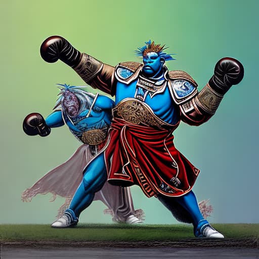 mdjrny-v4 style notorious Big throwing hands with Roboute Guilliman