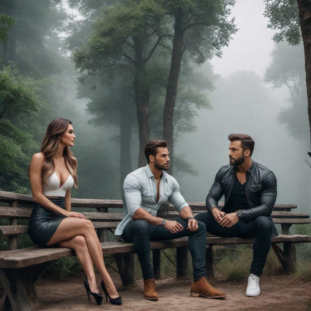  Add a handsome man sitting next to the girl in the provided image, creating a scene where they appear to be sitting together comfortably. hyperrealistic, full body, detailed clothing, highly detailed, cinematic lighting, stunningly beautiful, intricate, sharp focus, f/1. 8, 85mm, (centered image composition), (professionally color graded), ((bright soft diffused light)), volumetric fog, trending on instagram, trending on tumblr, HDR 4K, 8K