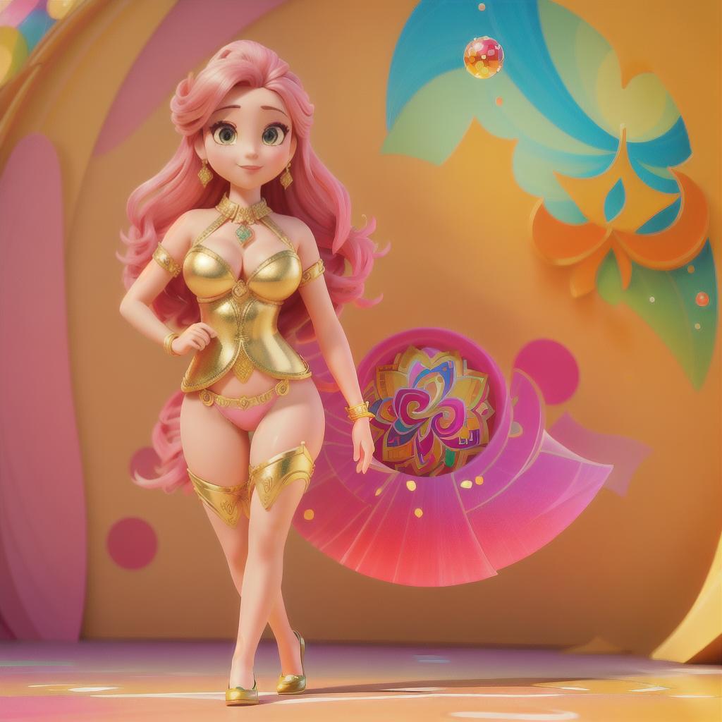  masterpiece, best quality, artistic photography of a beautiful female in pink and gold performing for the Rio Carnival, photorealistic, shot in UHD, colourful mosaics, joyful and optimistic, hourglass figure body, full body bold use of line, unreal engine rendering, hyperrealistic, ultra detailed, embroidery