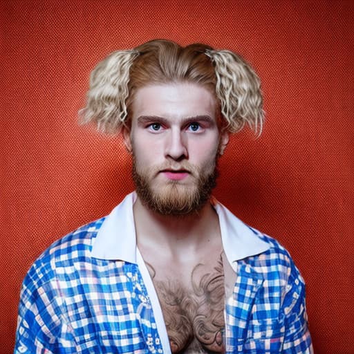 portrait+ style czech queer wrestler blonde very cute dude face