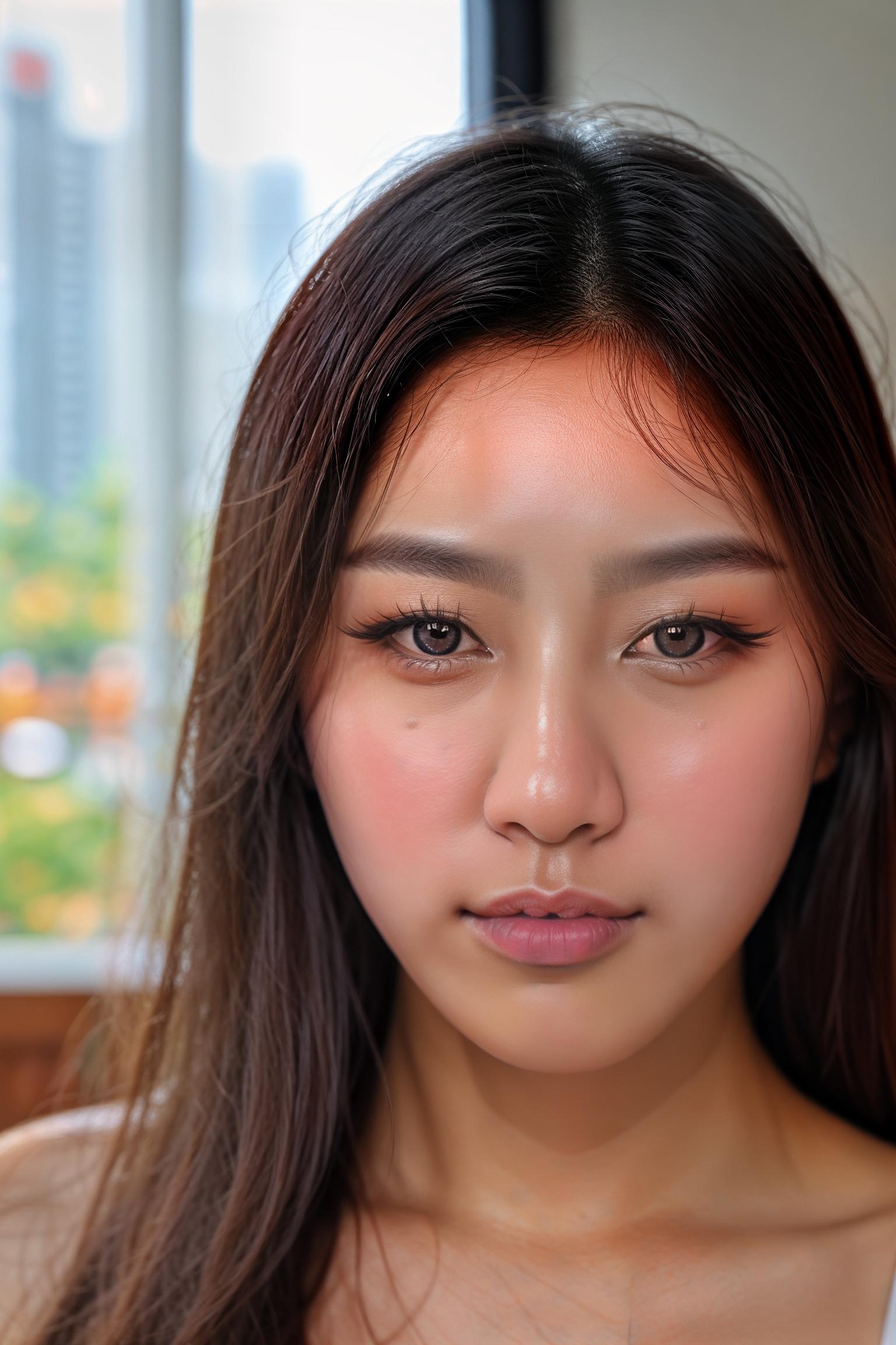  a korean beautiful girl, beautiful eyes, beautiful lips, ((masterpiece)), ((Realistic Vision)),((fine details)),((Detailed depiction of the face)),((Detailed depiction of the eyes)), RAW, 8K, UHD, natural lighting, perfect day, <lora:add detail:1>