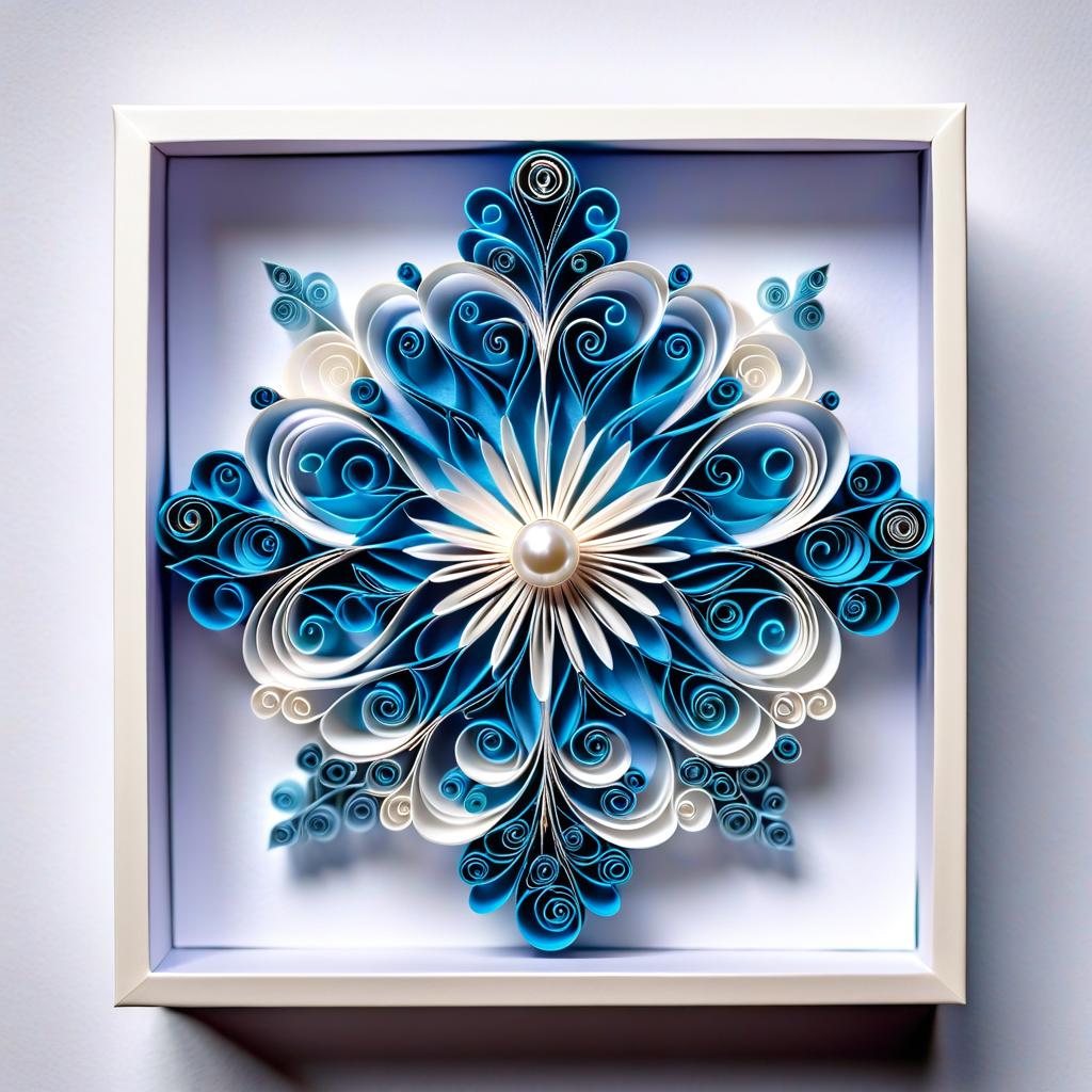  paper quilling art of (Ladies fan, winter design): colour silver blue, decorated with stars, snowflakes, frost. (Gears and shaft): silver pearl colour. (Pin): in the form of an ice cube. Empire, fantasy, baroque. . intricate, delicate, curling, rolling, shaping, coiling, loops, 3D, dimensional, ornamental hyperrealistic, full body, detailed clothing, highly detailed, cinematic lighting, stunningly beautiful, intricate, sharp focus, f/1. 8, 85mm, (centered image composition), (professionally color graded), ((bright soft diffused light)), volumetric fog, trending on instagram, trending on tumblr, HDR 4K, 8K