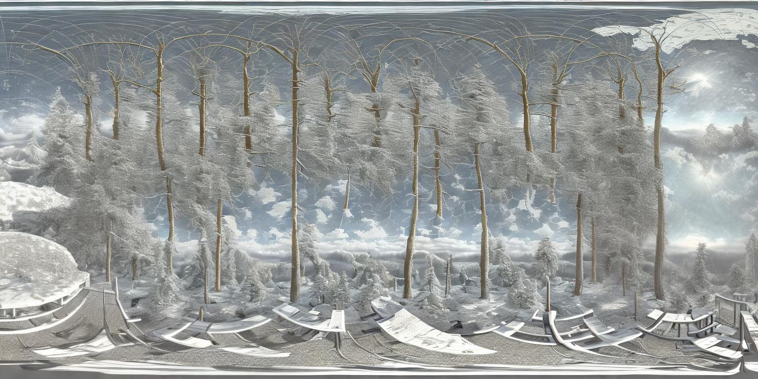mdjrny-v4 style cubemap, equirectangular, 360 degree panaroma, In einem dunklen verschneiten Wald steht ein furchteinflössendes Haus.