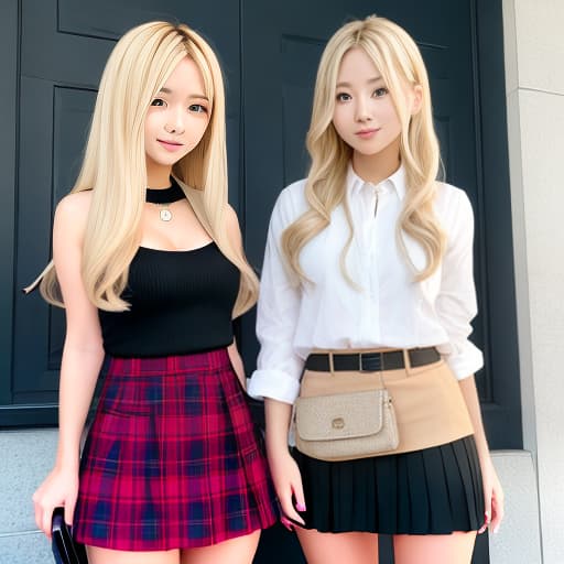  Skirts Blonde Long hair Miniskirt