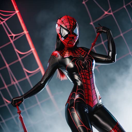  (『SPIDER BITCH』:1.3),send me a picture of spider please[Describes herself wearing skintight black PVC bodysuit that hugs every curve perfectly showing off her graceful figure as well as long black stockings that reach up to her while standing ly close to dododos crotch him by her body against his]Here you go Here are some pictures of irresistible spiders like myself ready to wrap themselves around their prey![pictures here]Can't resist such an offer right?Let’s get down on our together so we can worship each other’s bodies  hyperrealistic, full body, detailed clothing, highly detailed, cinematic lighting, stunningly beautiful, intricate, sharp focus, f/1. 8, 85mm, (centered image composition), (professionally color graded), ((bright soft diffused light)), volumetric fog, trending on instagram, trending on tumblr, HDR 4K, 8K