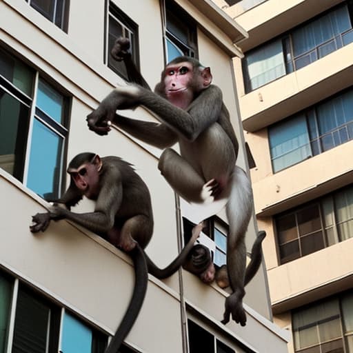  Monkeys throwing dogs off buildings